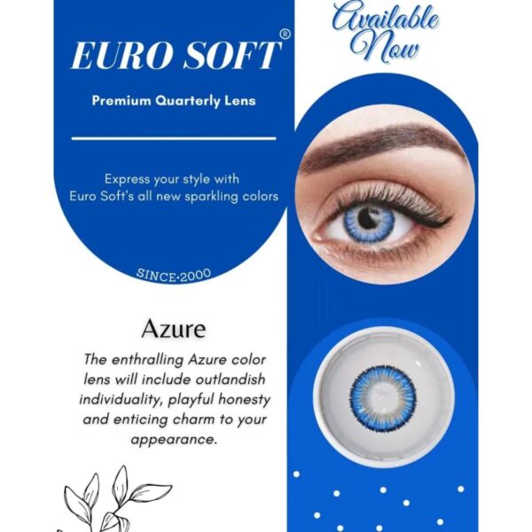 Euro Soft Azure Buy Online Women Contact Lenses for Girls (Blue, Emerald, Hazelnut, Chestnut, Ash Gray, Pearl Gray) - Image 7