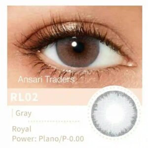 Close up of an eye wearing women RL04 Royal Brown Plano Contact Lens.
