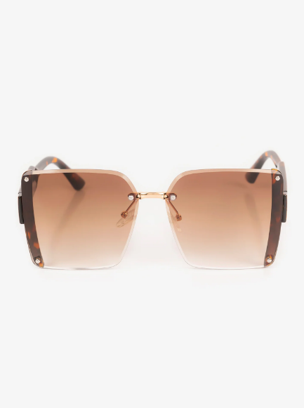 Stylish brown square sunglasses for women with UV400 protection