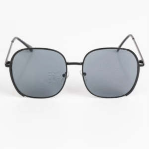 Octagonal Sunglasses with Black Frame and Lenses for Men & Women