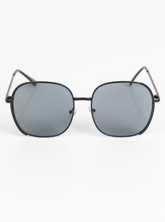 Octagonal Sunglasses with Black Frame and Lenses for Men & Women