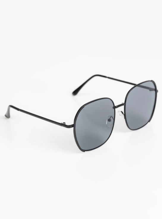 Octagonal Sunglasses with Black Frame and Lenses for Men & Women - Image 3
