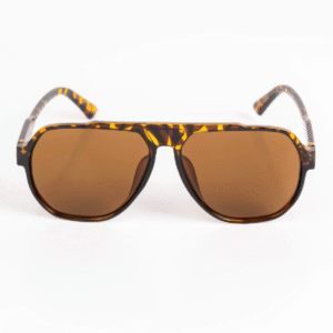 Trendy tortoiseshell aviator sunglasses with brown UV lenses